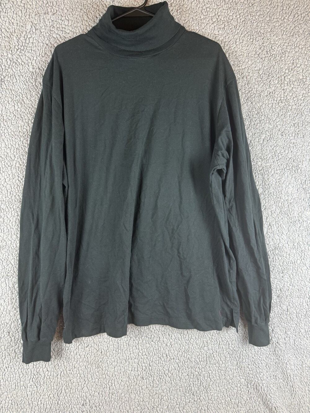 Vintage Made in Peru Polo Ralph Lauren Black Turtleneck Mens XXLarge Red Pony